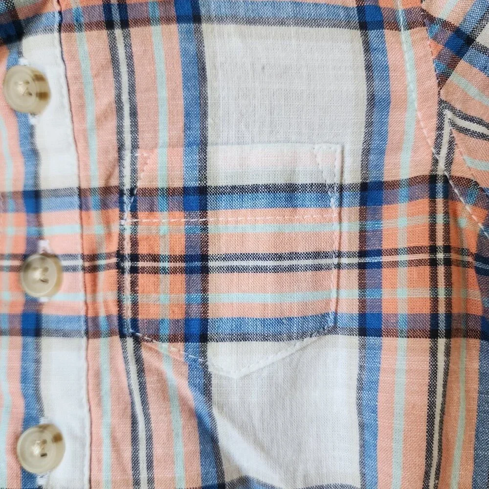 NEW Wrangler Plaid Pearl Snap Western One‎ Piece Baby Toddler Size 6 Months